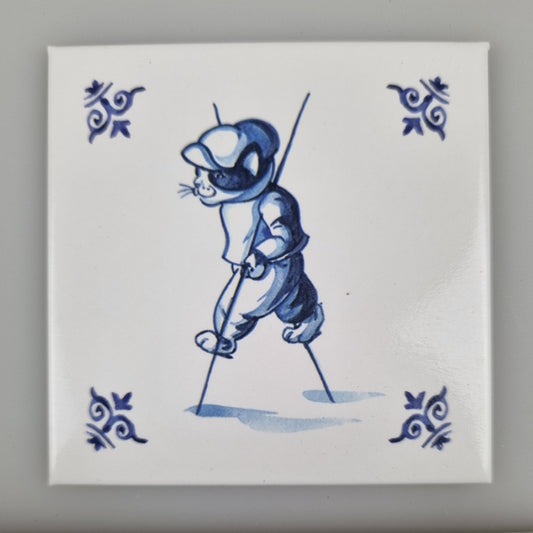 Koelkastmagneet - Kat (delfsblauw) - Stelten Lopen