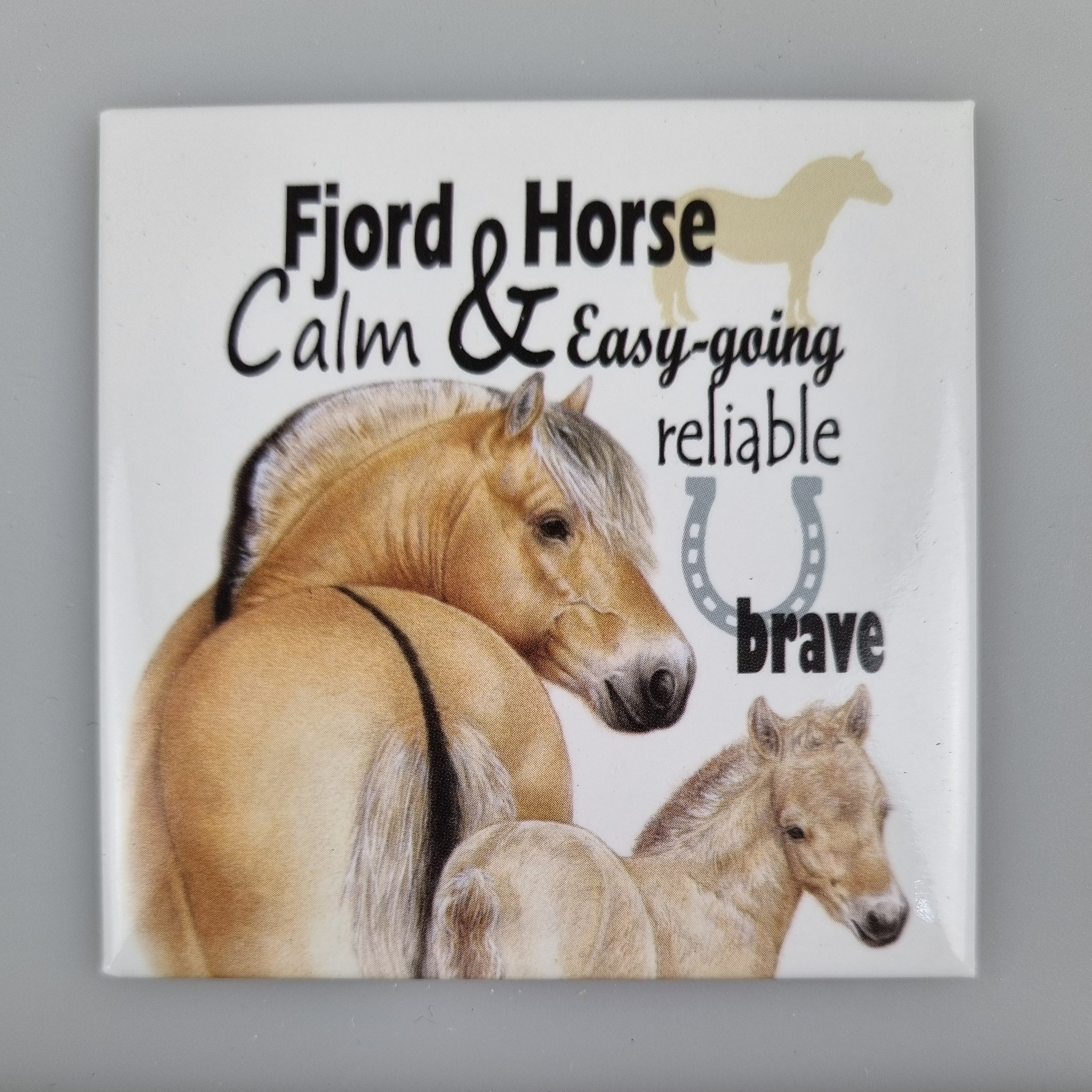 Koelkastmagneet - Fjordenpaard met tekst
