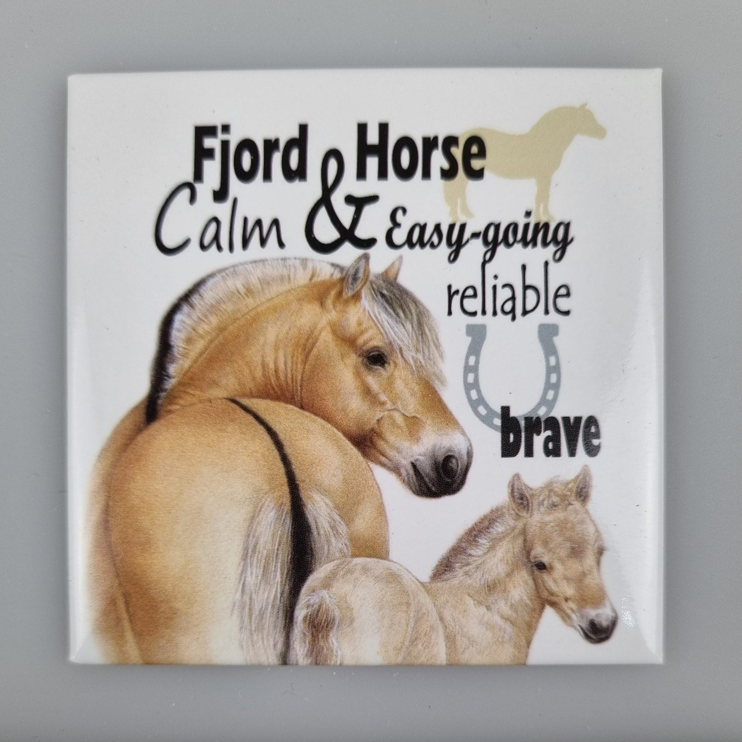 Koelkastmagneet - Fjordenpaard met tekst