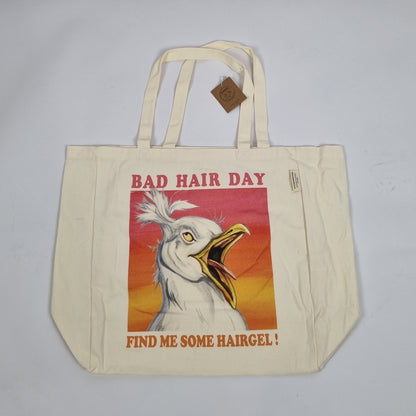 Katoenen winkelshopper met bedrukking - Zeemeeuw