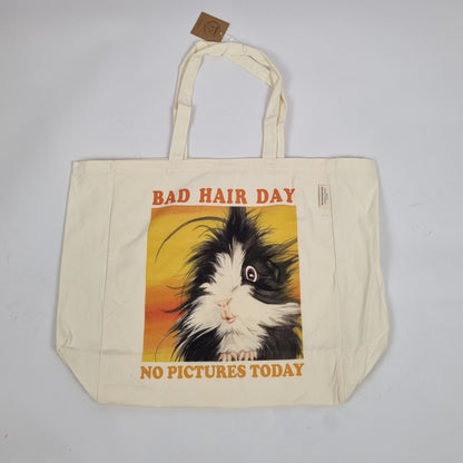 Katoenen winkelshopper met bedrukking - Bad Hair Day -  Cavey - Cavia
