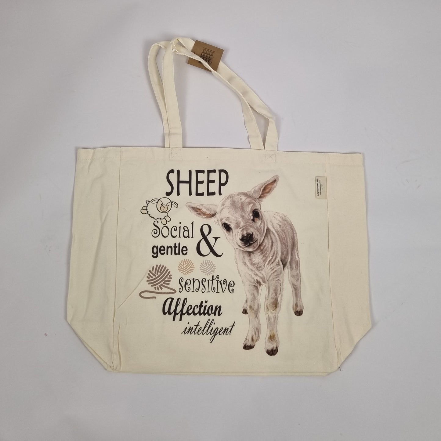 Katoenen winkelshopper met bedrukking - Schaap