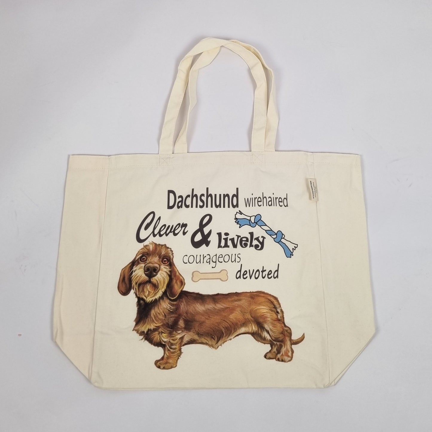 Katoenen winkelshopper met bedrukking - Teckel / Dachshund met tekst