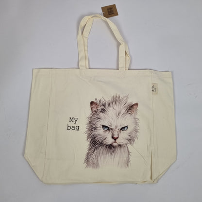 Katoenen winkelshopper met bedrukking - Cat - My Bag