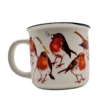 Tassen mit Collage - Rotkehlchen