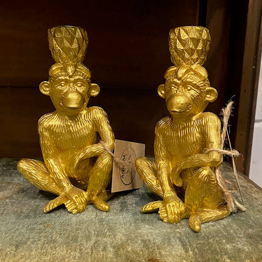 Kerzenhalter in Affenform – Goldversion