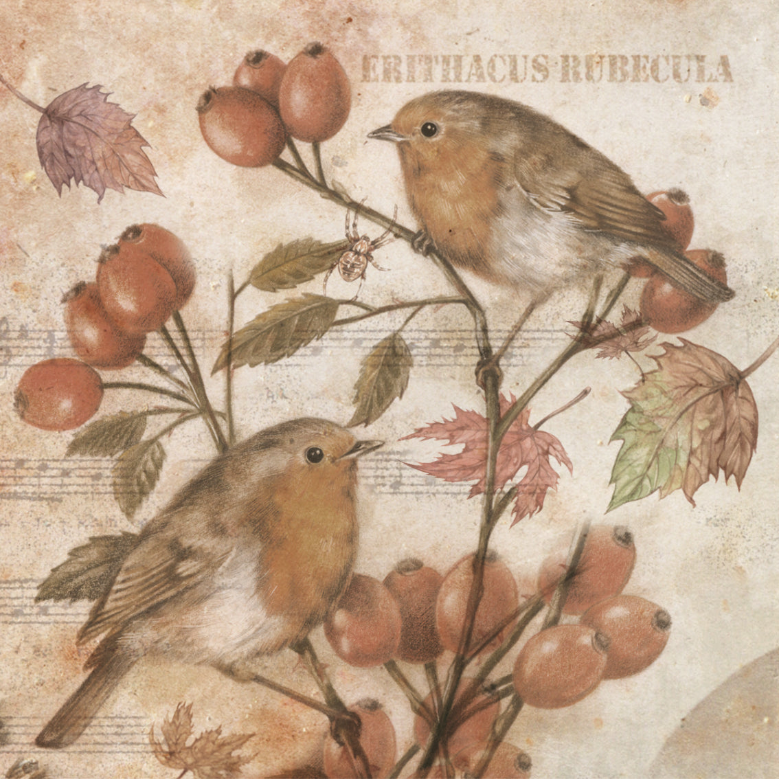 Set van 4 onderzetters - Vogelserie