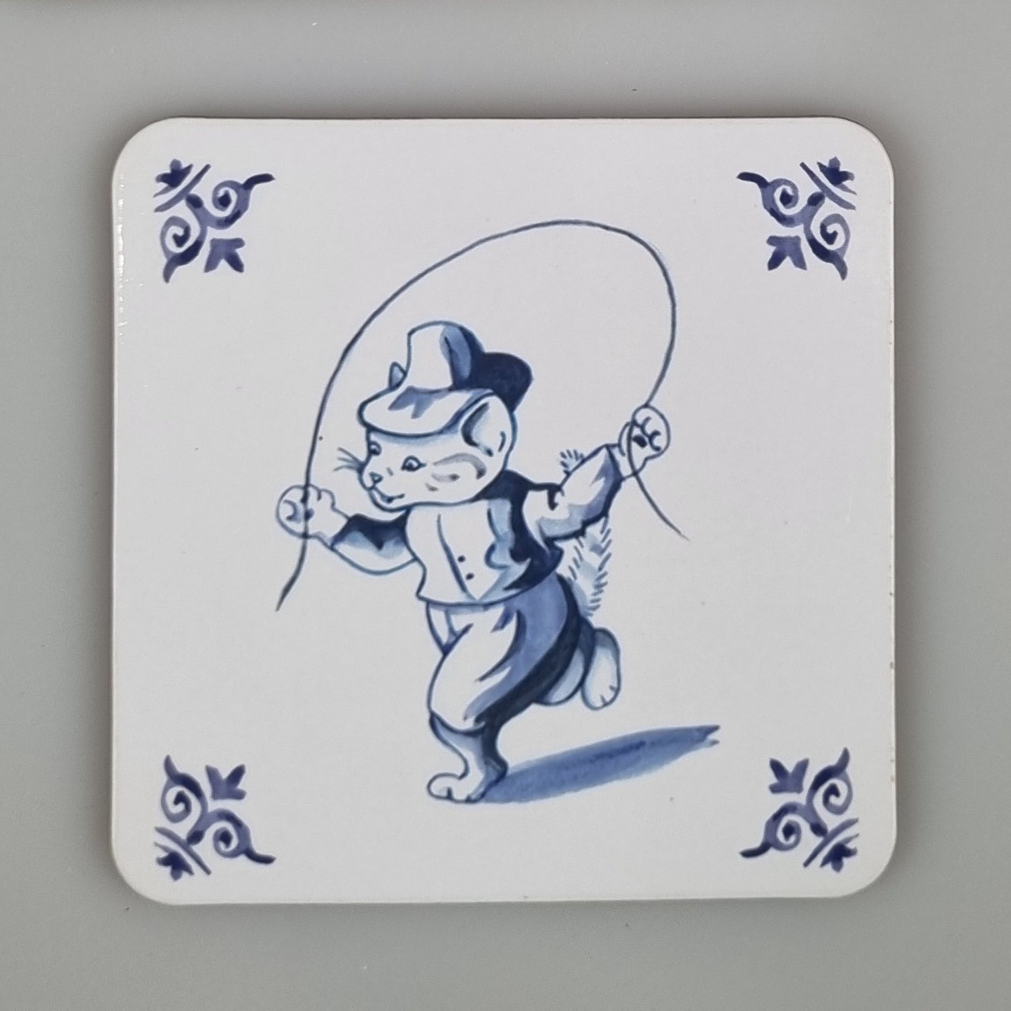 Onderzetter 38-005 - Katten Delfs blauw