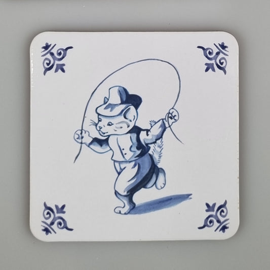 Onderzetter 38-005 - Katten Delfs blauw