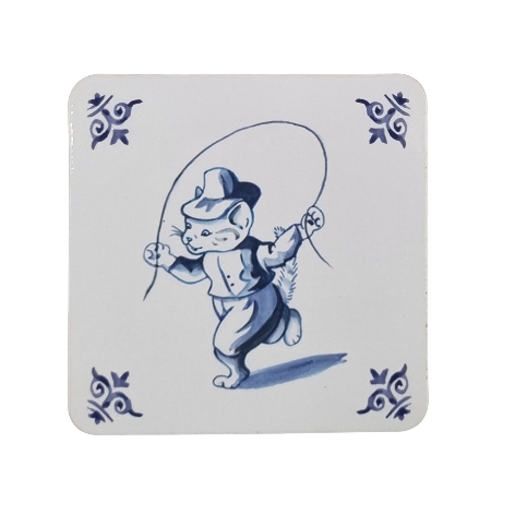 Onderzetter 38-005 - Katten Delfs blauw