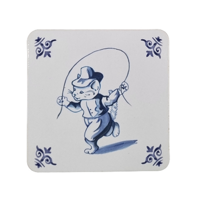 Onderzetter 38-005 - Katten Delfs blauw
