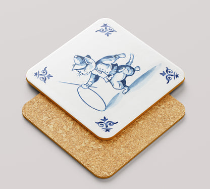 Onderzetter 38-006 - Katten Delfs blauw