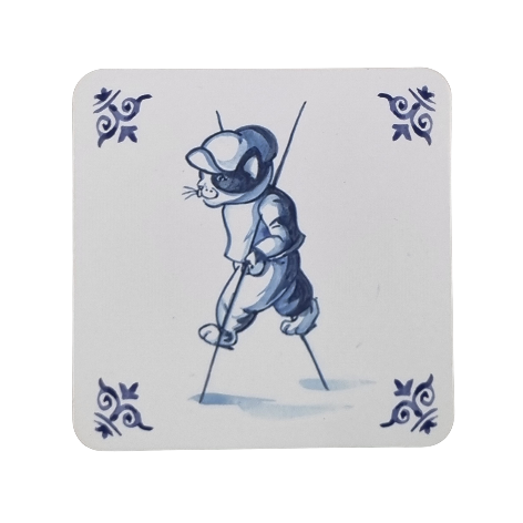 Onderzetter 38-007 - Katten Delfs blauw