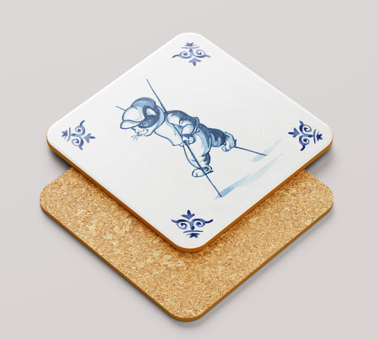 Onderzetter 38-007 - Katten Delfs blauw