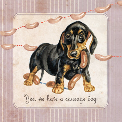 Onderzetter - 38-038 Teckel met Worstjes