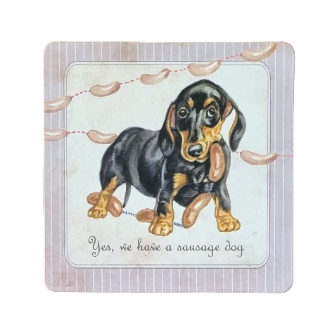 Onderzetter - 38-038 Teckel met Worstjes