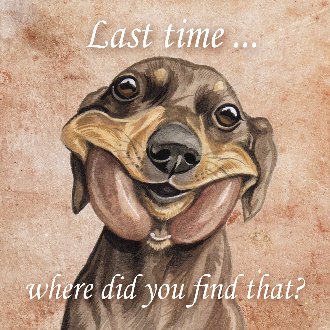 Onderzetter - 38-039 Teckel met Braadworst