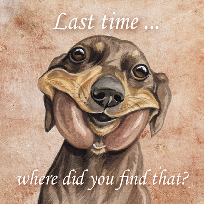 Onderzetter - 38-039 Teckel met Braadworst