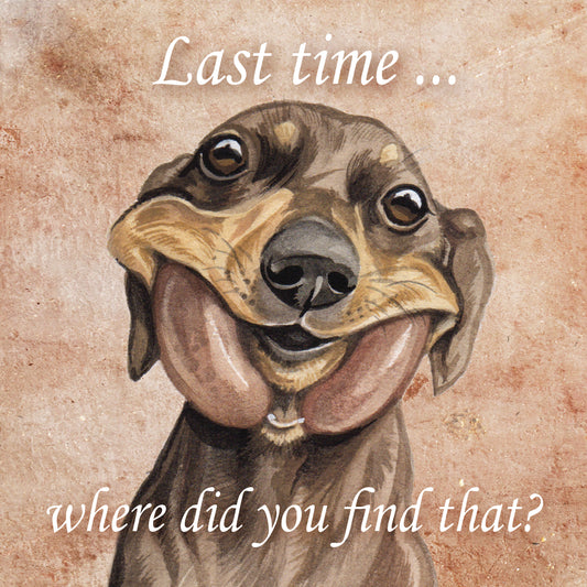 Onderzetter - 38-039 Teckel met Braadworst