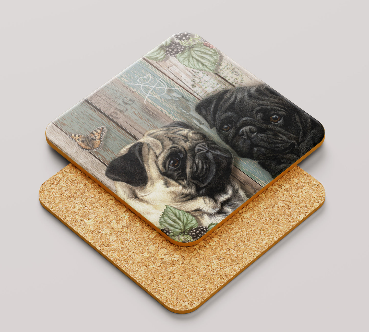 Onderzetter - 38-048 Mopshond/Pug