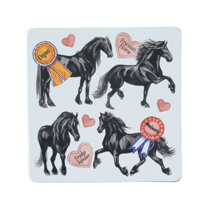 Onderzetter - 38-075 Friese Paarden collage