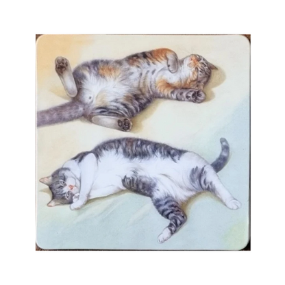 Onderzetter - 38-101  Liggende katten