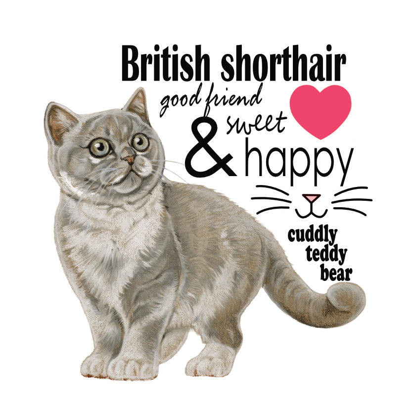 Koelkastmagneet - Brits Korthaar kat met tekst