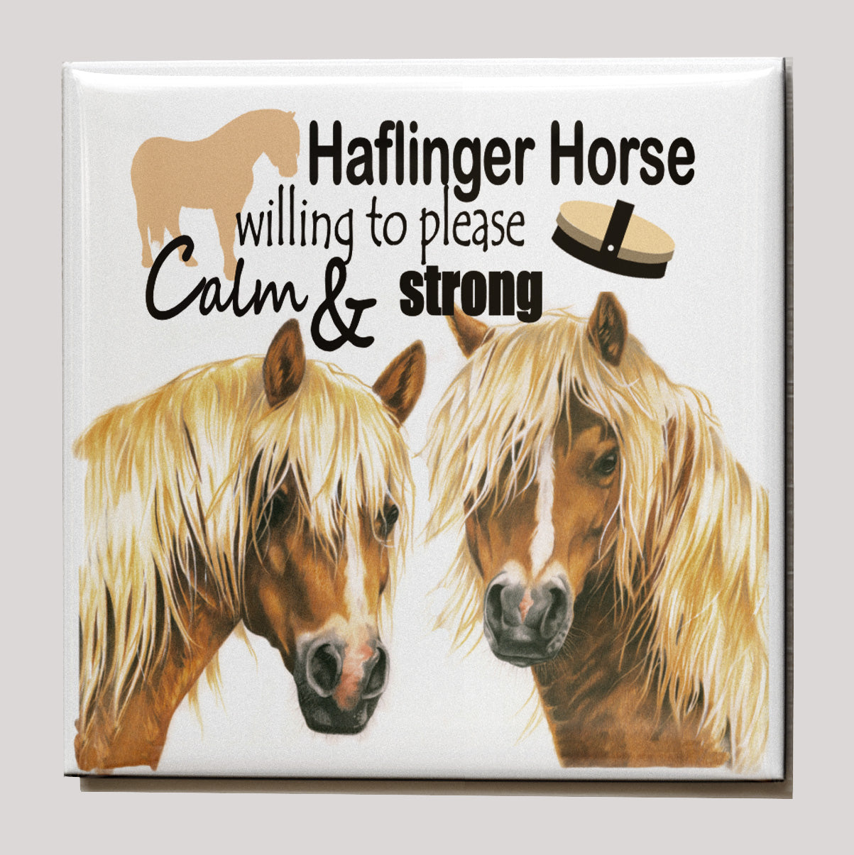Koelkastmagneet - Haflinger met tekst