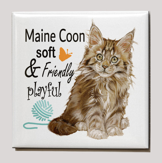 Kühlschrankmagnet – Maine Coon mit Text