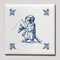 Kühlschrankmagnet - Katze (Delft-Blau) - Reiten
