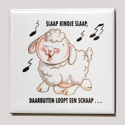 Kühlschrankmagnet – Schlaf, Baby, schlaf, draußen …