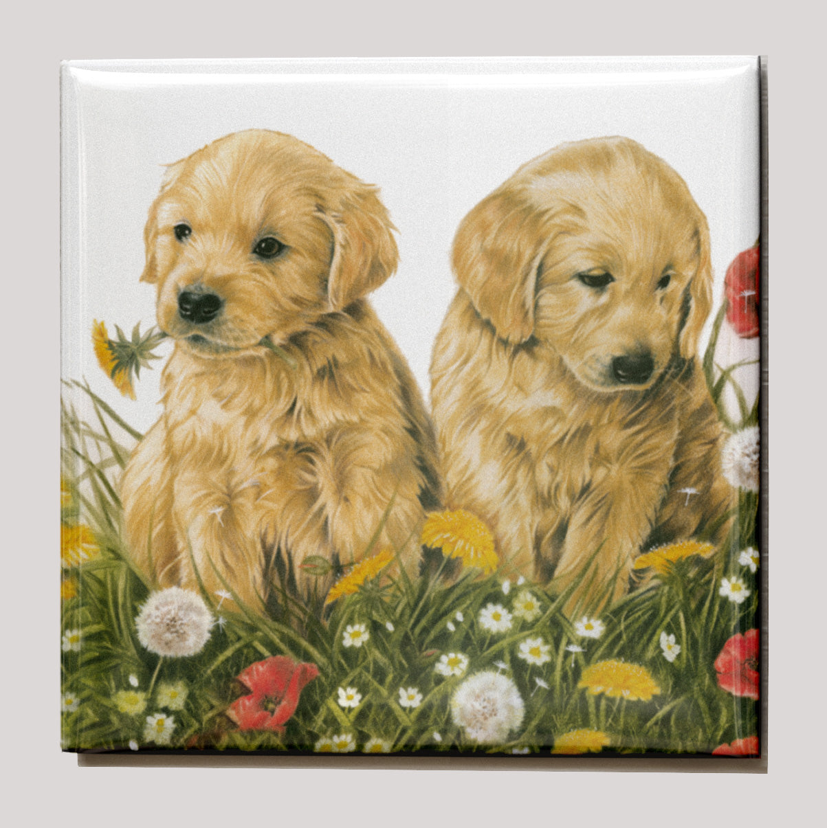 Koelkastmagneet - Golden Retriever pups