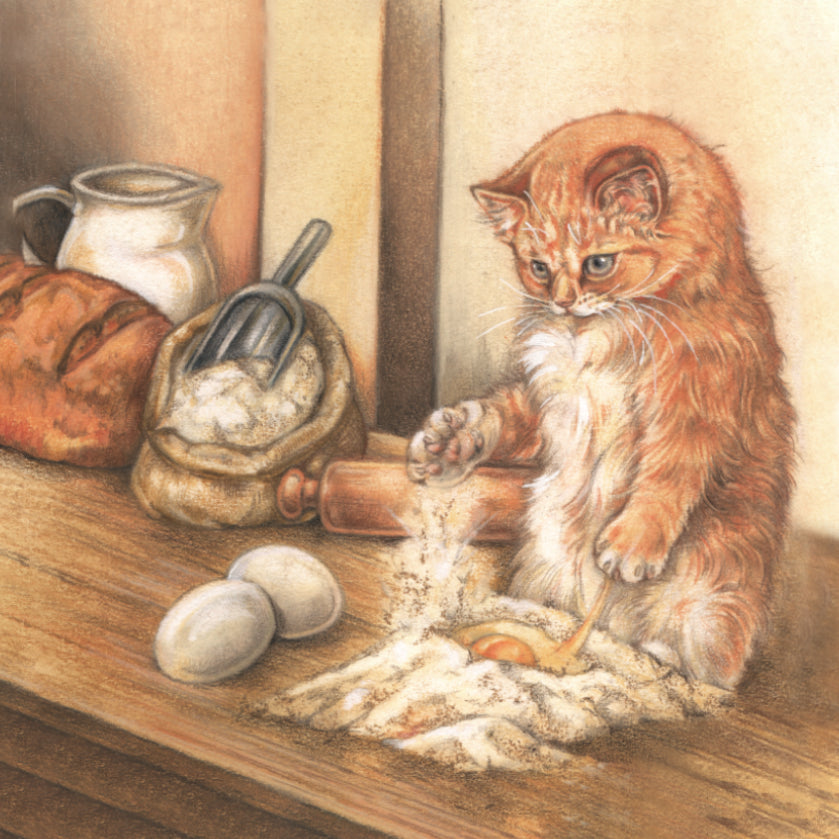 Koelkastmagneet - Kat helpt in de keuken