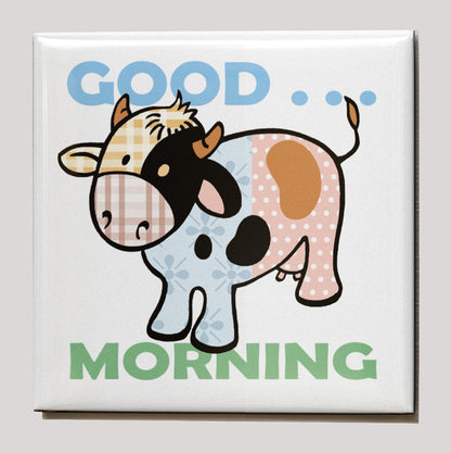 Koelkastmagneet - Koe - Good Morning
