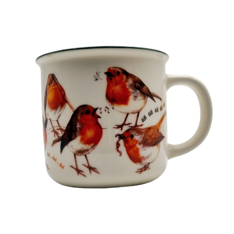 Mokken met collage - Roodborstjes/ Robin