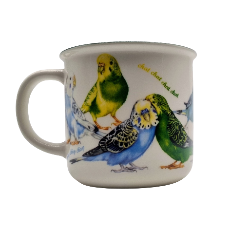 Mokken met collage - Parkietjes