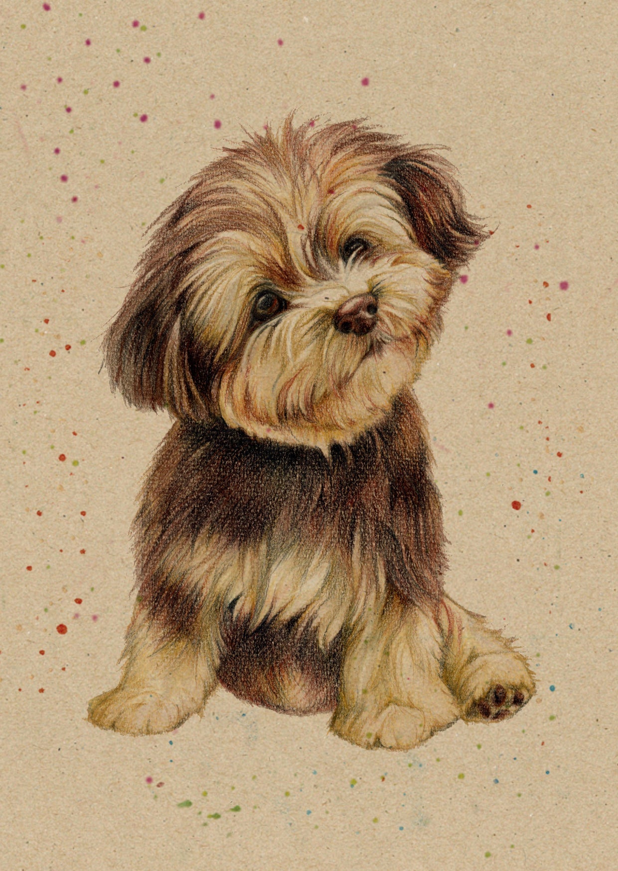 Kraftkarte im A6-Format (Postkarte) - Kartennummer 4 - Junger Hund (pro 5 Stück)