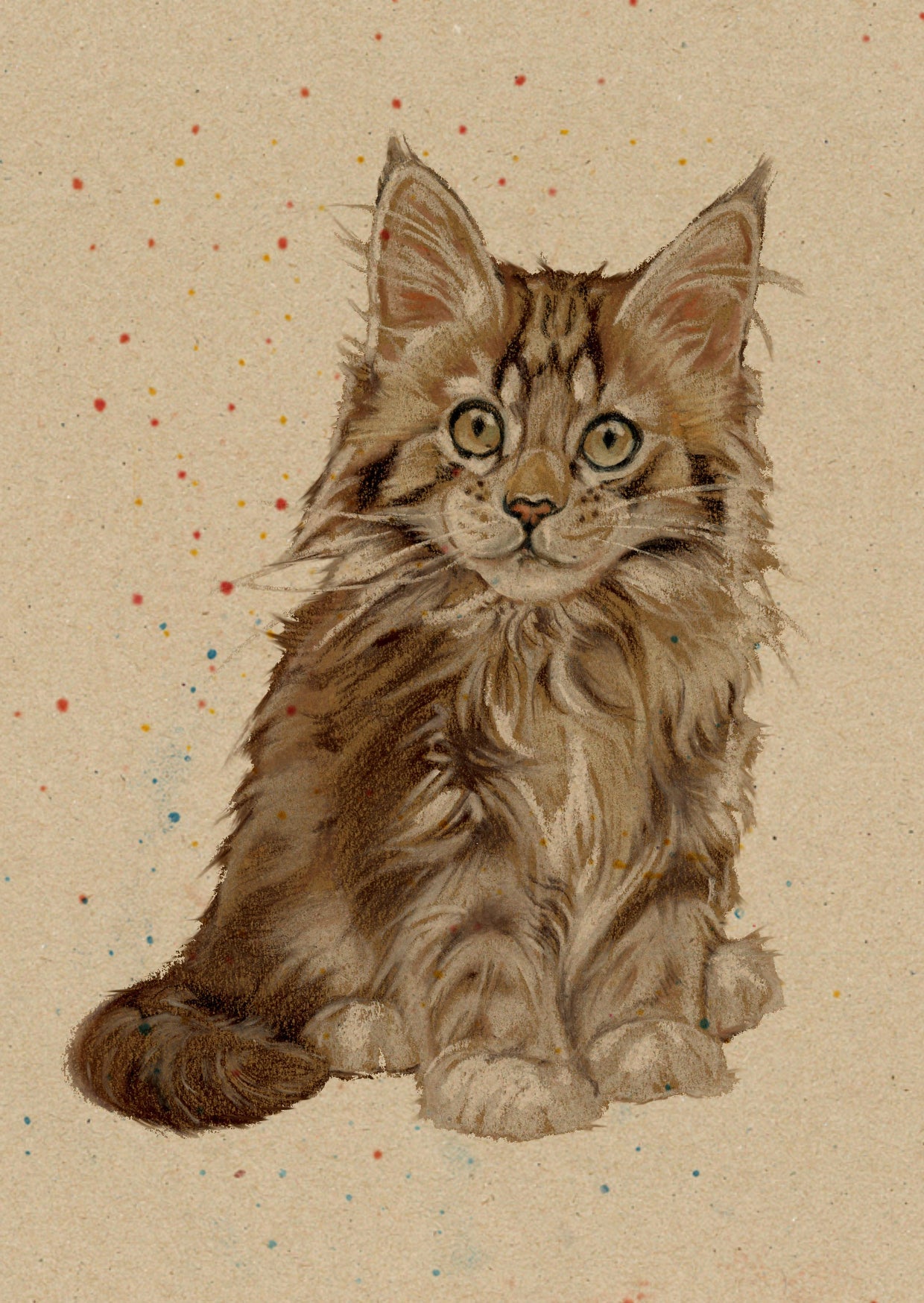 Kraftkaart A6 formaat (ansichtkaart) - kaart nummer 6 - Maine Coon