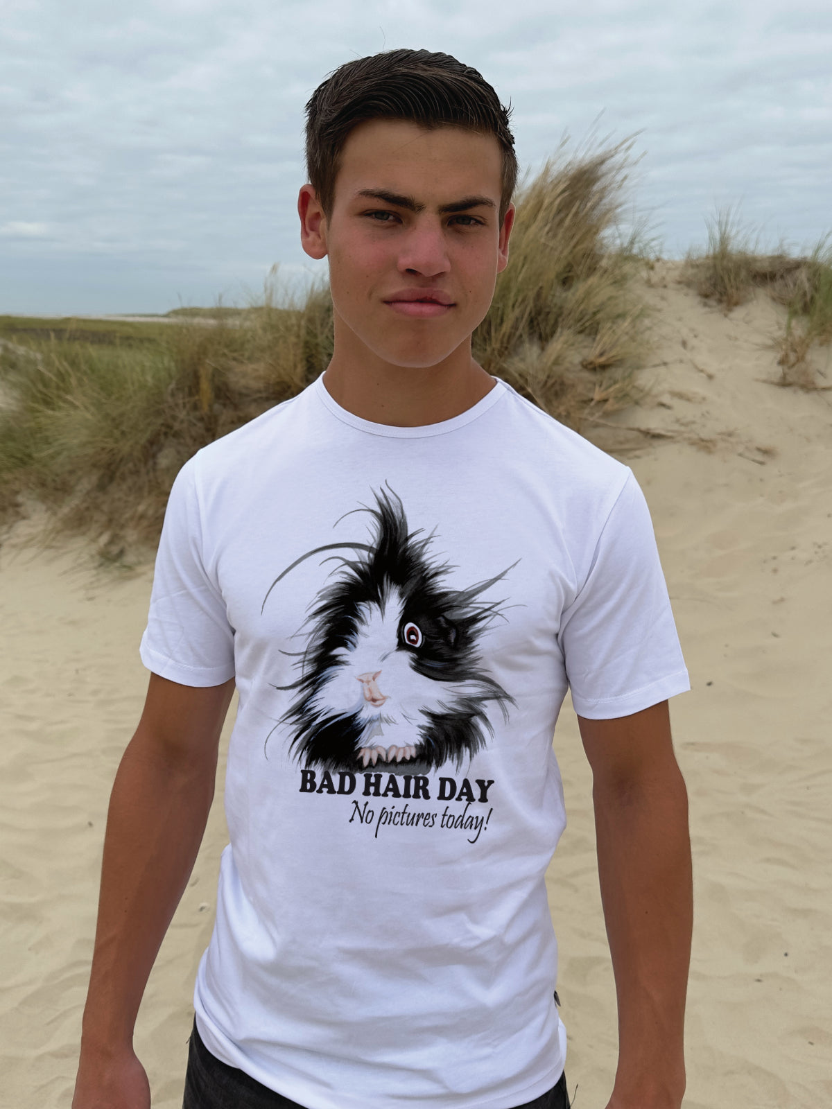 T-shirt Bad Hairday collectie: No pictures today (01-306 ZW)