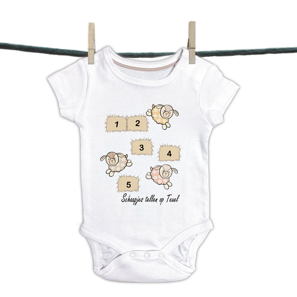 Babyromper Texel - Schaapjes collage (T01-102)