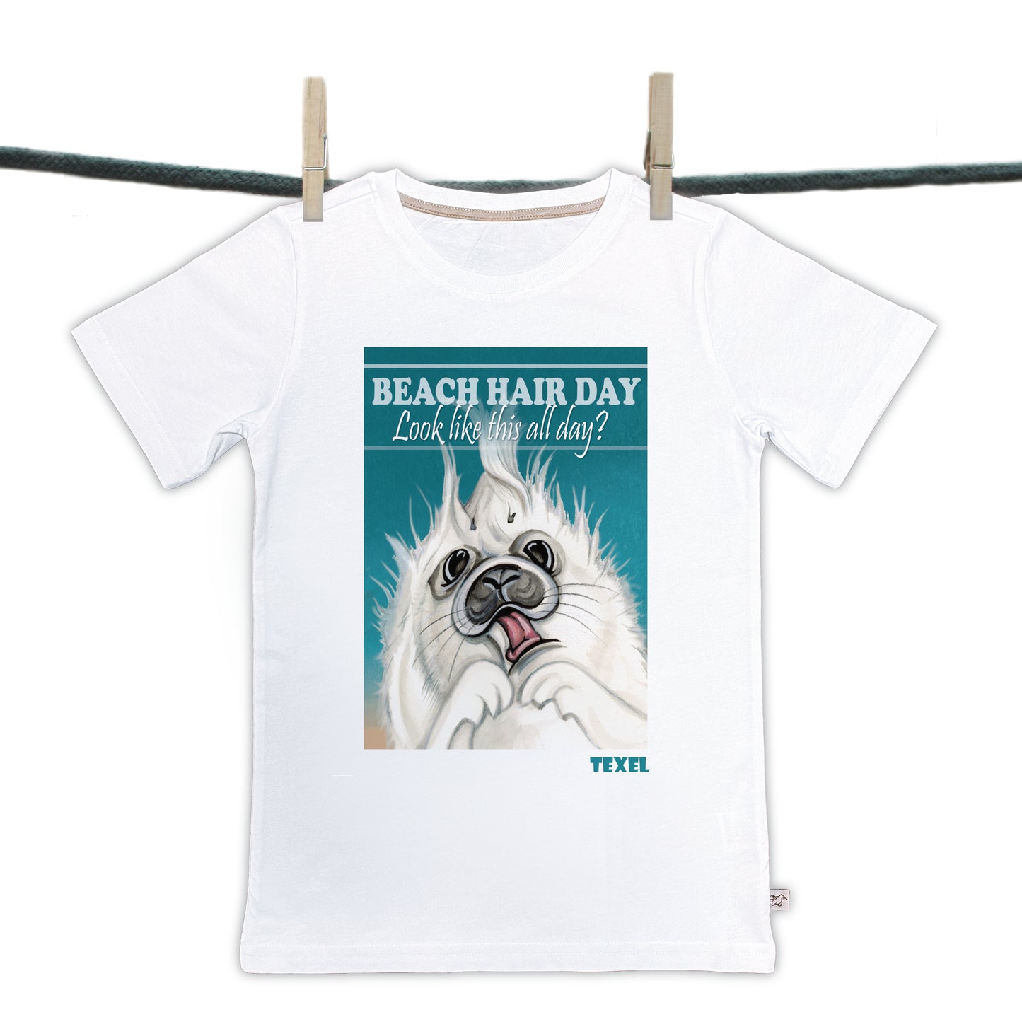 T-shirts Texel - Bad Hair Day - Zeehond (T01-114)