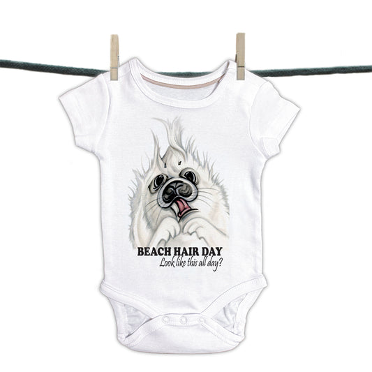 Babyromper Texel - Bad Hair Day - Zeehond Z/W (T01-114)