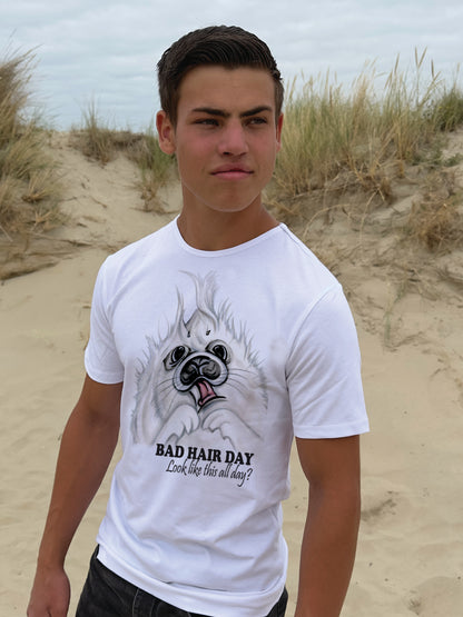 T-shirt Bad Hairday collectie: Look like this whole day  (01-315 ZW)