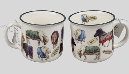 Mugs with collage - Shetland ponies - design 2