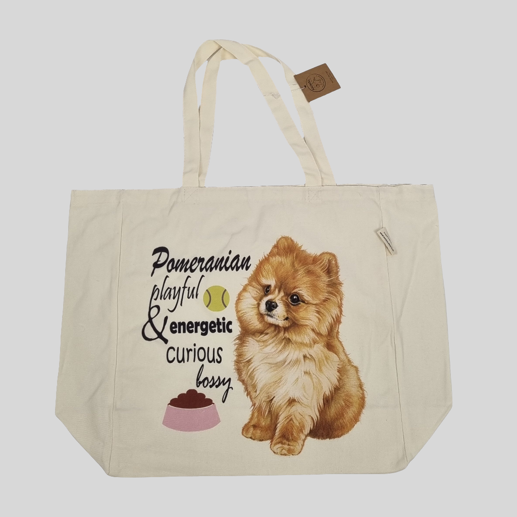 Katoenen winkelshopper met bedrukking - Pomeriaan
