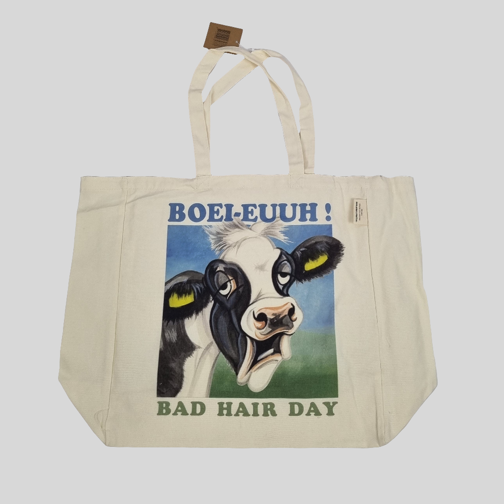 Katoenen winkelshopper met bedrukking - Boei-euuh - Koe