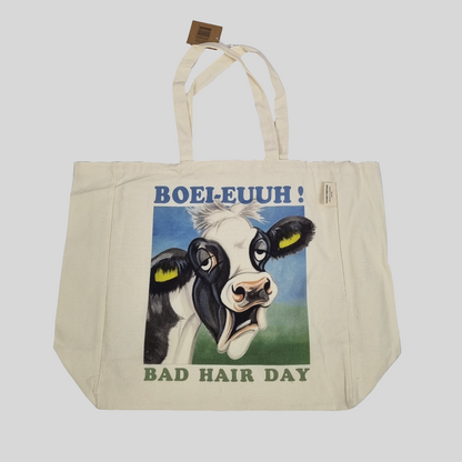 Katoenen winkelshopper met bedrukking - Boei-euuh - Koe