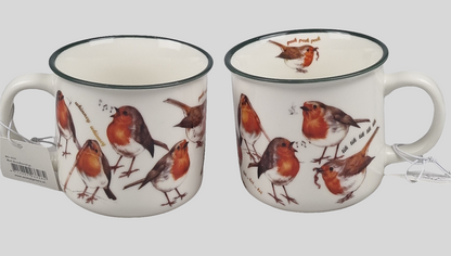 Mokken met collage - Roodborstjes/ Robin