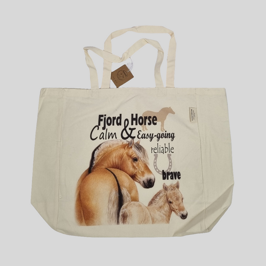 Katoenen winkelshopper met bedrukking - Fjordenpaard
