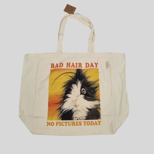 Katoenen winkelshopper met bedrukking - Bad Hair Day -  Cavey - Cavia